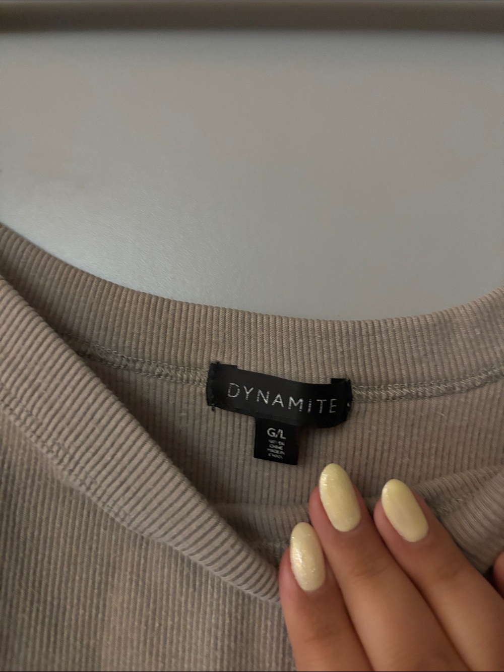 Dynamite Beige Ribbed Square-Neck Tank - Picture 2 of 3